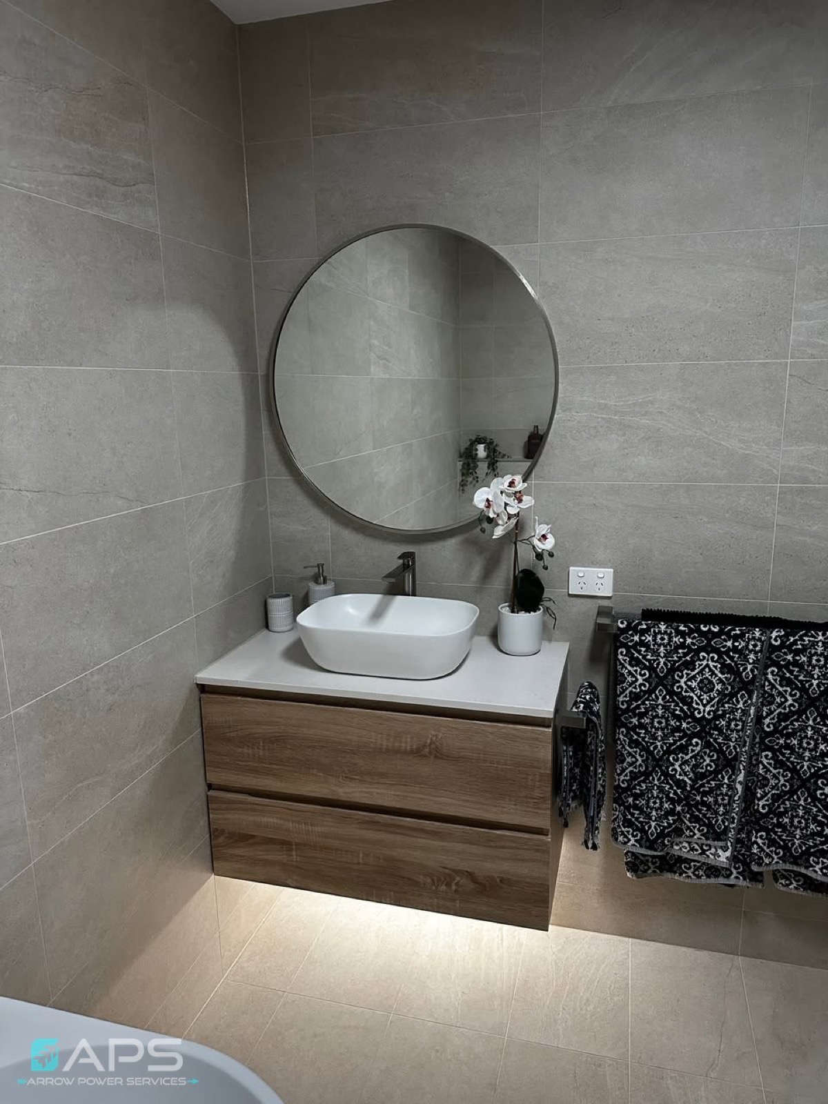 Full Bathroom Electrical Renovation in Dundas